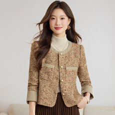 批发韩版洋气<b class='q'>女士</b>短款小香风外套女2025秋季新款时尚修身减龄秋装上衣