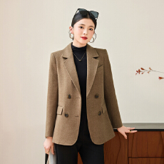 批发毛呢西装外套女春秋2025新款高级感羊毛小个子短款<b class='q'>女士</b>小香风西服