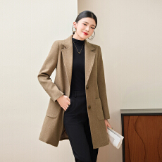 批发2025秋<b class='q'>冬</b>装新款双面羊绒大衣女短款高端修身小个子西装羊毛呢外套