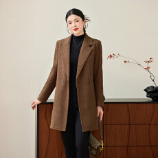 批发毛呢外套<b class='q'>女士</b>2025新款韩版中长款小个子今年流行上衣妮子羊毛大衣