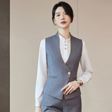 批发职业西装马甲套装女春秋新款餐饮酒楼员工工装<b class='q'>酒店</b>前台<b class='q'>工作服</b>马夹