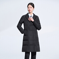 批发黑色羽绒服棉衣外套女高级感<b class='q'>珠宝</b>店职业装售楼部工作服中长款棉服