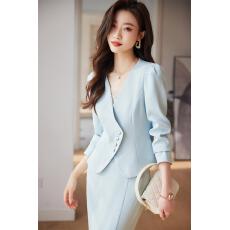 批发流行色火龙果色短款西装外套<b class='q'>女</b>春秋气质<b class='q'>女</b>神范小个子洋气西服套裙