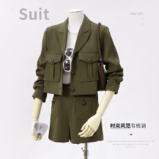 批发时尚气质<b class='q'>女士</b>工作服长袖西装外套2025新款修身显瘦洋气西服套装春