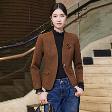 批发小个子气质无领西装外套女2025早秋新款设计感小众通勤百搭<b class='q'>小</b><b class='q'>西服</b>