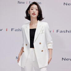 批发白色西装<b class='q'>外套</b>女小个子春秋新款高端气质正装工作服职业西服套装春