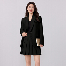 批发米白色西装套装女春秋大学生面试正装轻职场气质穿搭通勤西服外套