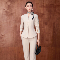 批发春<b class='q'>秋</b>新款藏青色西装套装裙女时尚气质工作服名媛小香风职业装正装