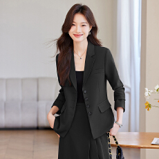 批发秋<b class='q'>冬</b>气质职业西装外套女新款简约干练办公服纯色长袖套装