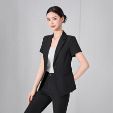 批发黑色西装外套女薄款短袖气质春夏新款职业装套装<b class='q'>女士</b>正装工作<b class='q'>西服</b>