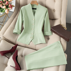 批发白领职业面试<b class='q'>西装</b>套装女夏季薄款教师职业高级感正装职场西服外套