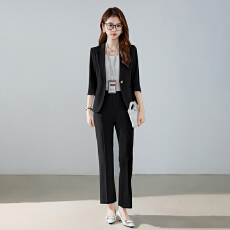 批发白领职业面试西装套装女夏季薄款教师职业高级感正装职场西服外套
