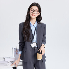 批发白领职业面试西装套装女夏季薄款教师职业高级感正装职场西服外套