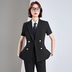 白领职业面试西装套装女夏季薄款教师职业高级感正装职场西服外套