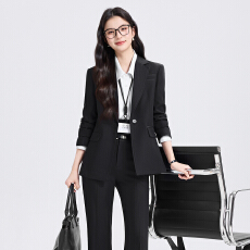 批发白领职业面试西装套装女夏季薄款教师职业高级感正装职场西服外套