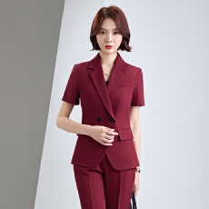 批发白领职业面试西装套装女夏季薄款教师职业高级感正装职场西服外套
