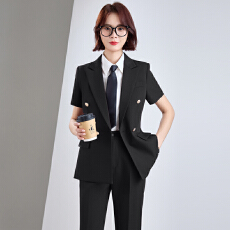 批发白领职业面试西装套装女夏季薄款教师职业高级感正装职场西服外套