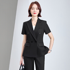 批发白领职业面试西装套装女夏季薄款教师职业高级感正装职场西服外套