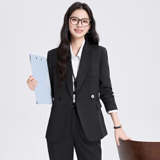 批发白领职业面试西装套装女夏季薄款教师职业高级感正装职场西服外套