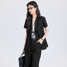 批发白领职业面试西装套装女夏季薄款教师职业高级感正装职场西服外套