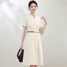 批发职业正装短袖西服连衣<b class='q'>裙</b>女夏季新款通勤休闲设计感<b class='q'>修身</b>气质艺考<b class='q'>裙</b>