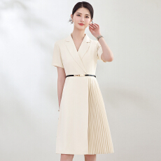 批发职业正装短袖西服连衣<b class='q'>裙</b>女夏季新款通勤休闲设计感<b class='q'>修身</b>气质艺考<b class='q'>裙</b>