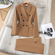 批发高端西装套装女2025长袖职业气质双排扣西服珠宝店<b class='q'>酒店</b>接待<b class='q'>工作服</b>