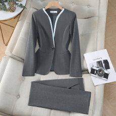 批发空姐制服高端西装套装女中袖<b class='q'>夏</b>季高级感气质珠宝店美容院工作服薄