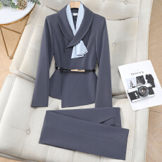 批发职业西装套装女春秋高级感面试正装工装前台珠宝店工作服西服外套