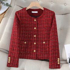 批发红色小香风外套女2026早<b class='q'>秋</b>爆款小个子轻奢订婚回门气质流苏短上衣