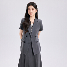 批发白领职业面试西装套装女夏季薄款教师职业高级感正装职场西服外套