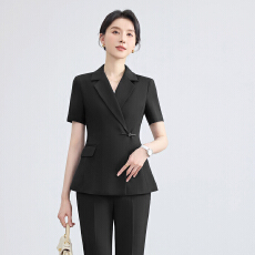 批发白领职业面试西装套装女夏季薄款教师职业高级感正装职场西服外套