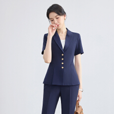 批发白领职业面试西装套装女夏季薄款教师职业高级感正装职场西服外套