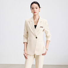 批发白领职业面试西装套装女夏季薄款教师职业高级感正装职场西服外套