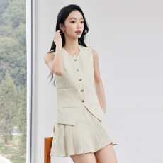 批发圆领马夹女无袖宽松休闲通勤宽肩打底中长背心上衣