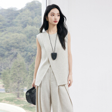 批发亚麻正肩无袖<b class='q'>衬衫</b><b class='q'>女</b>2026年新款时尚春气质高级感<b class='q'>衬衫</b>套装