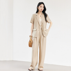 批发短袖西装外套女2026新款气质美容院主持人正装工作服职业西服套装