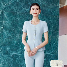 批发白领职业面试<b class='q'>西装</b><b class='q'>套装</b>女夏季薄款教师职业高级感正装职场西服外套