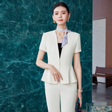 批发白领职业面试<b class='q'>西装</b><b class='q'>套装</b>女夏季薄款教师职业高级感正装职场西服外套