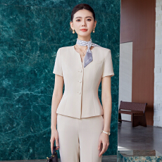 批发白领职业面试<b class='q'>西装</b><b class='q'>套装</b>女夏季薄款教师职业高级感正装职场西服外套