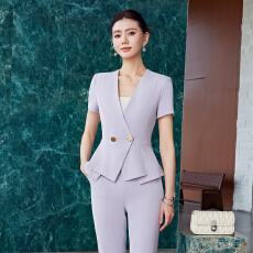 批发白领职业面试<b class='q'>西装</b><b class='q'>套装</b>女夏季薄款教师职业高级感正装职场西服外套