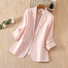 批发七分袖灰色西装外套女2026夏季<b class='q'>新款</b>通勤职业工作服气质小个子西服