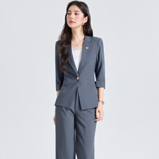 批发白领职业面试西装套装女<b class='q'>夏</b>季薄款教师职业高级感正装职场西服外套