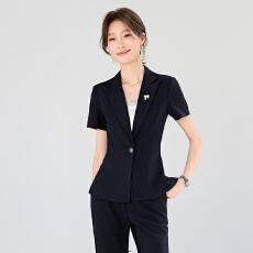 批发白领职业面试西装套装女<b class='q'>夏</b>季薄款教师职业高级感正装职场西服外套