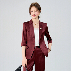 批发白领职业面试西装套装女<b class='q'>夏</b>季薄款教师职业高级感正装职场西服外套