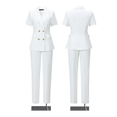 批发黑色短袖西装外套<b class='q'>女</b>夏季薄款职业装套装气质高级感工作服<b class='q'>西服</b>上衣