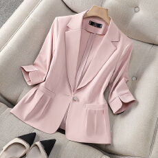 批发2025新款西装领中袖女西装外套收腰气质<b class='q'>职业</b>外套工作服显瘦