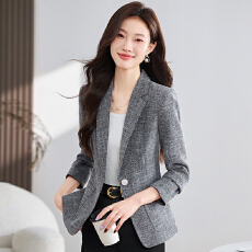 批发白领职业休闲西装外套女<b class='q'>夏</b>季薄款日常休闲高级感长袖职场外套