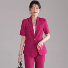 批发白领职业面试<b class='q'>西装</b><b class='q'>套装</b>女夏季薄款教师职业高级感正装职场西服外套