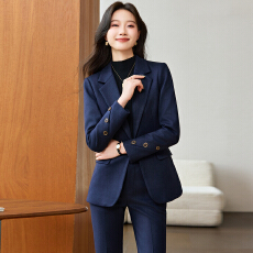 批发藏青高端西装<b class='q'>套装</b>女职场公考事业编正装面试大学生<b class='q'>工作服</b>西服外套